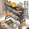 Jumeishi kitchen sink rack dish drainer with door dust-proof rack above cabinet countertop cupboard multi-functional storage rack Yaohei-double layer length 65cm+6 hooks+luxury set