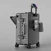 Horizon 8 (LEVEL8) front-opening lid aluminum alloy suitcase for men 2025 new boarding trolley case 20-inch suitcase 24 men and women 26 gun color - hot-selling colors account for 60% - German Bayer PC - free case cover 20-inch six major functions - front-opening lid - cup holder - stand - charging - brake -