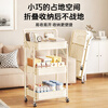 Quanpinwu Trolley Kitchen Storage Rack Floor-standing Mobile Foldable Snack Rack Wheeled Storage Rack Free Installation Storage 3W