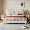 Cream style double bed French children's bed boys and girls soft upholstered bed light luxury modern teen bedroom single bed Cream children's bed丨Please note the color丨Delivery to home 1.35m*2.0m frame structure