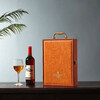 Du Zhunyu red wine gift box 2 empty boxes new luxury sub-wine box 2 bottles gift wine box retro black leather wood knot window open to view two wine bottles + wine utensils (excluding wine)