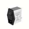 Saiji IEC power socket SJD100 electromagnetic interference straight-through pin PCB board special filter SJD160K 180K insurance socket filter 220V anti-interference purifier emi anti-interference SJD180K2 double insurance socket with switch 1/3/6/10A filter