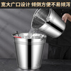 Huaiyin stainless steel bucket portable ice bucket kindergarten trash can with lid oil bucket iron bucket home kitchen canteen plus extra thick 20cm bucket 4L waterless spoon