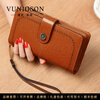 VUNIQSON brand wallet women's niche design genuine leather small bag temperament long leather wallet handbag antique yellow