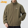 JEEP Jeep Polar Fleece Jacket Men's Autumn and Winter Cardigan Sweater Jacket Warm Top Men's Military Green XL