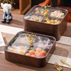 Baijie dried fruit plate fruit plate living room imitation wood nut box snack box candy storage box Golden Deer four-grid fruit plate