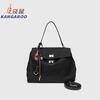 Kangaroo (KANGAROO) launches new Kelly single-shoulder nylon leather handbag for women, armpit lock buckle design commuting tote large capacity simple bag, black medium size (35) (without accessories)