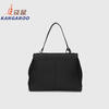 Kangaroo (KANGAROO) launches new Kelly single-shoulder nylon leather handbag for women, armpit lock buckle design commuting tote large capacity simple bag, black medium size (35) (without accessories)