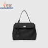 Kangaroo (KANGAROO) launches new Kelly single-shoulder nylon leather handbag for women, armpit lock buckle design commuting tote large capacity simple bag, black medium size (35) (without accessories)
