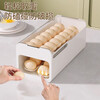 Home KATEI STORY Japanese refrigerator egg storage box drawer-type egg box refrigerator food-grade crisper rolling egg storage device ivory white 2 pieces double layer can be timed to keep fresh