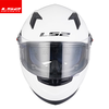 LS2 motorcycle helmet for men and women, all-season racing anti-fog 3C running helmet, go-kart all-season safety helmet FF358 flash white (free anti-fog patch + hood) XXXL (61-62 head circumference recommended)