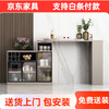 Bar table partition cabinet home living room sideboard integrated wall multi-functional wine cabinet island modern sofa back cabinet iron gray (champagne gray)-1.1 bar 0.8 cabinet