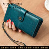 VUNIQSON brand wallet women's niche design genuine leather small bag temperament long leather wallet handbag antique yellow