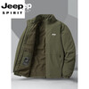 JEEP SPIRIT cotton coat for men autumn and winter 2025 new velvet thickened middle-aged dad men's warm jacket cotton coat khaki velvet 3XL