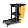 Multifunctional cleaning cart, linen cart, property shopping mall, hotel room service cart, cleaning chartered cart Shukou SK-330 black with cover, extra heavy duty - extra thick