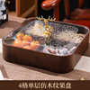 Baijie dried fruit plate fruit plate living room imitation wood nut box snack box candy storage box Golden Deer four-grid fruit plate