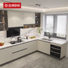 GOLDENHOME integrated cabinets, customized quartz stone countertops, kitchen cabinets, custom cabinets, open stove cabinets, customization prepayment, please contact customer service for details