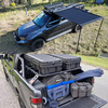 Off-road vehicle roof storage box equipment box outdoor three waterproof box rotational molding box pickup truck rear bucket tool storage storage box 66L black + special fixed bracket with two new air struts