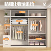 Muyansen package installed solid wood wardrobe home bedroom large wardrobe with sliding door simple storage furniture storage cabinet storage cabinet 200CM main cabinet + top cabinet + side cabinet
