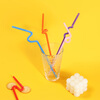 Yijie disposable changeable straws colorful curved plastic straws can be bent 50 pieces Y-9913 disposable art straws 1 pack*50 pieces