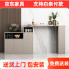 Bar table partition cabinet home living room sideboard integrated wall multi-functional wine cabinet island modern sofa back cabinet iron gray (champagne gray)-1.1 bar 0.8 cabinet