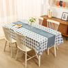 Tablecloth new European style waterproof and oil-proof no-wash dining table coffee table table mat home tablecloth Good Luck Plaid-Green (Thin Style) 137*137cm