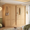 He Jiajiang solid wood wardrobe bedroom home sliding door wardrobe customized children's oak storage storage cabinet 2026 hot style 1.8m long * 2.05m high / oak wardrobe ENF maternal and child grade environmentally friendly antibacterial 18MM thickened oak / support customization