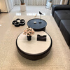 Italian minimalist coffee table light luxury high-end sofa living room household small apartment round marble liftable new style 120cm round lift coffee table black
