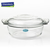 GLASSLOCK imported tempered glass bowl with lid microwave heat-resistant large salad bowl transparent double-eared soup bowl tableware 1030ml
