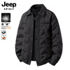 JEEP SPIRIT Jeep Wheat Splicing Down Jacket Men's Winter Trendy Jacket Men's Jacket Warm Top Black XL