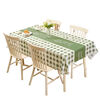Fantasy style tablecloth, no-wash, mildew-resistant tablecloth, coffee table and table mat, office warm tablecloth, English green and white weave grid, coffee and white weave grid, value-for-money 2-pack 137x90CM (double table/desk)
