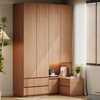 He Jiajiang solid wood wardrobe minimalist household large wardrobe door-to-door installation storage locker furniture 1.6 meters long * 2.4 meters high / two-door wardrobe + two-door wardrobe