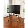 Aoyanlai removable stainless steel TV stand 4375 inches with wheels for home use stainless steel + walnut color single layer_crystal wheel