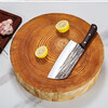 Tuojin pine chopping board round commercial cutting board hotel butcher stall kitchen restaurant solid wood chopping board vegetable pier thick household chop diameter 33cm * thickness 5cm with portable