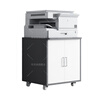 Zimuyaju printer cabinet A3 copy cabinet rounded corners mobile base cabinet locker file cabinet information cabinet glass door customization 60 high gray plus white