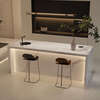 Yusenyi Qingping Bar Sideboard Partition Dining Table Integrated Open Kitchen Household With Sink Separate Middle Counter Stylish All-Rock Model 1.4 Meter Rock Slab Island Table (Socket Storage)