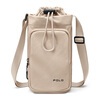POLO lightweight single shoulder crossbody bag for men and women daily commuting mobile phone bag portable water cup bag cycling sports small shoulder bag apricot color