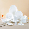Sky Top bowls and plates ceramic tableware set bone china pure white household housewarming gift box packaging 6 servings 28 pieces