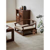 He Jiagong solid wood new Chinese style tatami chair low chair bay window chair Japanese style balcony meditation chair legless back chair tea table chair solid wood color sitting height 15 free seat cushion complete set