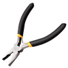 Deli plastic handle mini wire pliers high carbon steel vise multifunctional flat nose pliers wire cutting pliers 4.5 inches