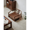 He Jiagong solid wood new Chinese style tatami chair low chair bay window chair Japanese style balcony meditation chair legless back chair tea table chair solid wood color sitting height 15 free seat cushion complete set
