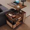 Solid wood coffee table liftable sofa side table side cabinet tea table mid-century style movable living room coffee table table walnut color solid wood lift coffee table
