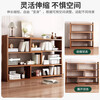Bookshelf desktop storage rack table simple small bookcase office home student desk multi-layer storage storage cabinet walnut color 3 layers retractable 60-120CM