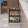 Yusenyi Kitchen Cabinet Seasoning Basket Narrow Cabinet Open Door Drawer Mini Multi-size Shallow Cabinet Deepened Bottom Rail Black Aluminum Shallow 36 Deep 00 Cabinet Layer Multi-layer Drawer