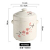 Tuojin Jingdezhen ceramic water-proof stew pot with lid, double lid and double ears, stewed bird's nest cup, steamed egg cup, stew pot, household large inner pot, 40-head porcelain spoon, suitable for 1 person, 600ml