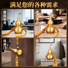 Binyue brass gourd ornaments with open cover and leaf copper gourd feng shui pendant brushed gourd home decoration ornaments 15cm high