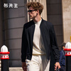 Mr. Bu Fashion Outdoor Baseball Collar Jacket Men's Casual Thick Jacket Men Piano Black S (165)