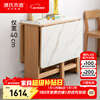 Genji Muyu solid wood slate dining table Nordic dining table modern simple small apartment table simple folding table oak 1.3 meters