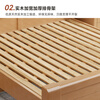 Laishda Nordic beech solid wood bed modern simple double bed home master bedroom wedding bed D8311# 1.5 meter frame bed