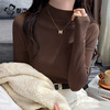 Urban beauty bottoming shirt for women that can be worn as an inner layer and a foreign style 2025 new autumn and winter plus velvet foreign style warm casual long-sleeved top